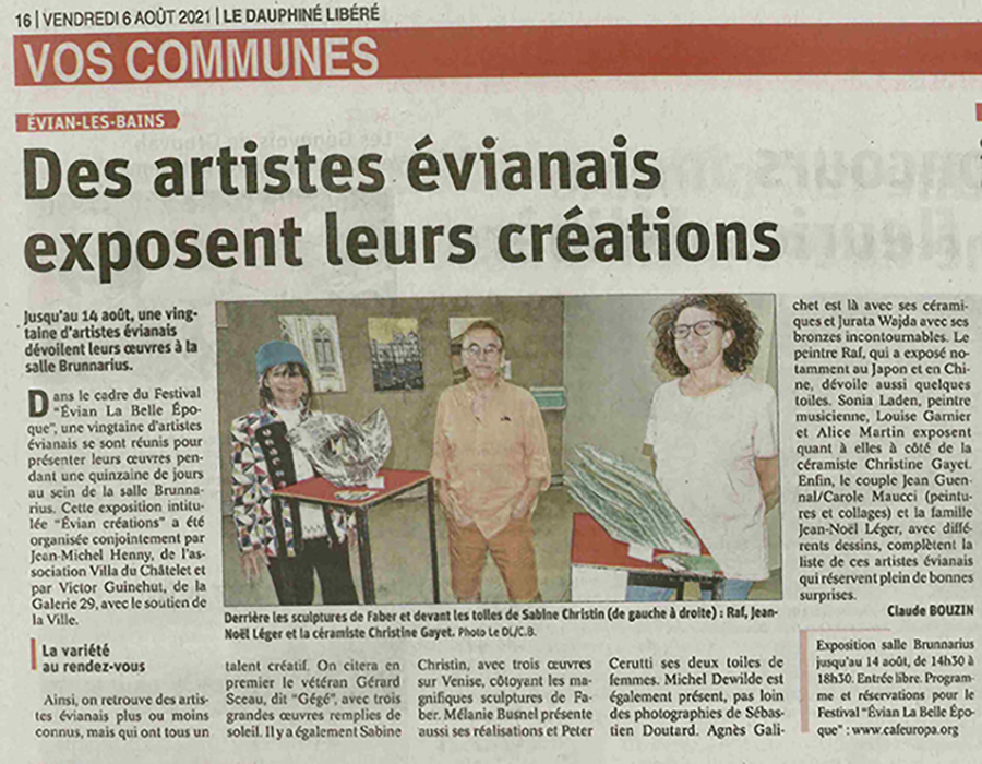 Article Dauphiné 6 août 2021
